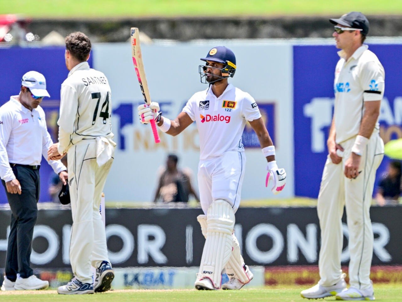 sri lanka s dinesh chandimal celebrates reaching fifty against new zealand in galle on september 26 2024 photo afp