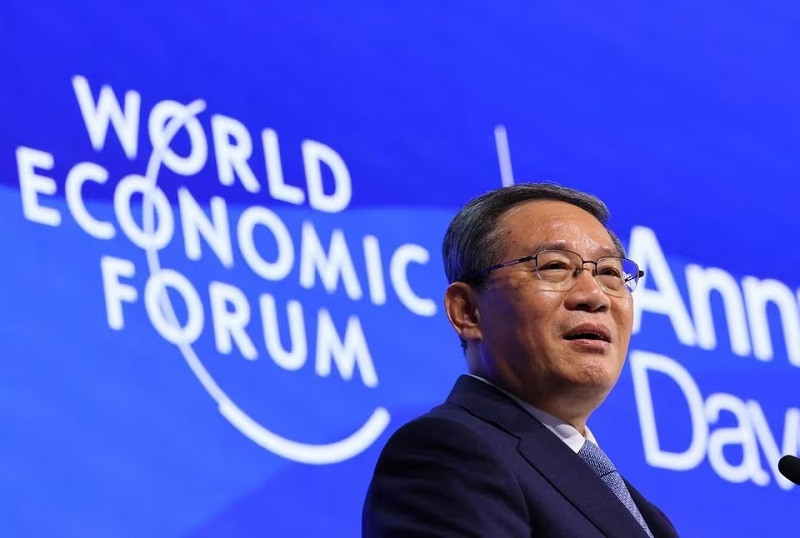 china s premier li qiang speaks during the 54th annual meeting of the world economic forum in davos switzerland january 16 2024 photo reuters