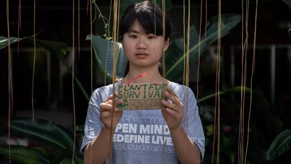 young chinese climate activist howey ou says she was inspired by greta thunberg but has struggled to find wider support in china photo afp