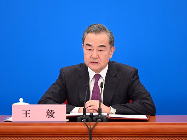 china s foreign minister wang yi addresses a news conference on sunday photo xinhua