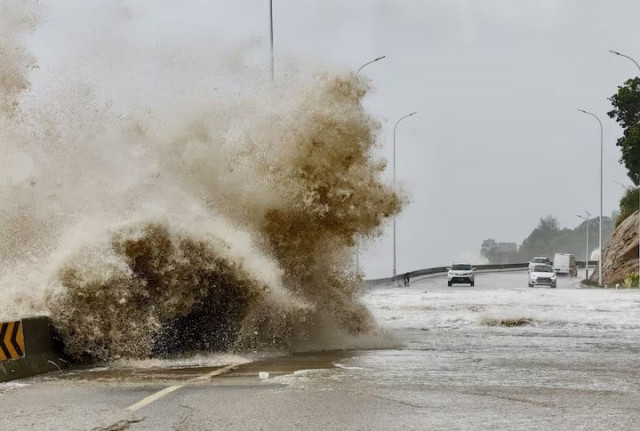 waves crash on the coast of sansha town as typhoon gaemi approaches in ningde fujian province china on july 25 2024 photo reuters waves crash on the coast of sansha town as typhoon gaemi approaches in ningde fujian province china on july 25 2024 photo reuters