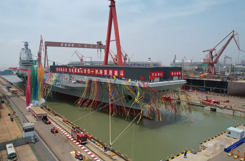photo taken on june 17 2022 shows the launching ceremony of china s third aircraft carrier the fujian in east china s shanghai photo xinhua photo taken on june 17 2022 shows the launching ceremony of china s third aircraft carrier the fujian in east china s shanghai photo xinhua
