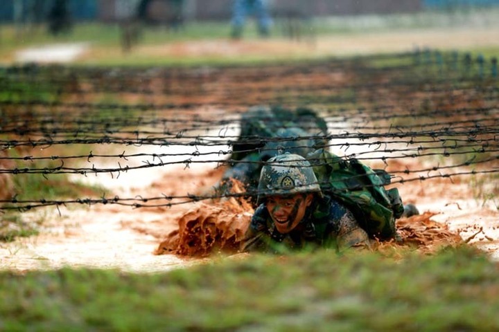 Chinese marines train in Guangdong province in southern China in 2017. REUTERS