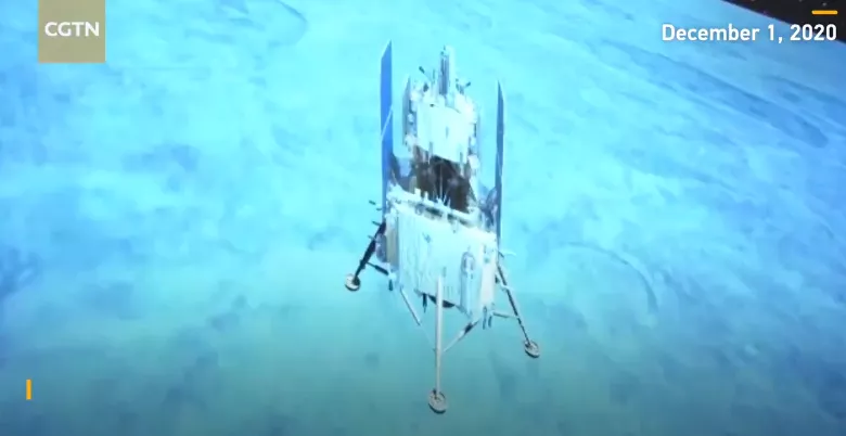 the lander vehicle that touched down on the moon s surface was one of several spacecraft deployed by the chang e 5 probe screengrab the lander vehicle that touched down on the moon s surface was one of several spacecraft deployed by the chang e 5 probe screengrab