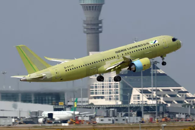 the fifth prototype of china s home built c919 passenger plane takes off for its first test flight from shanghai pudong international airport in shanghai china october 24 2019 photo reuters the fifth prototype of china s home built c919 passenger plane takes off for its first test flight from shanghai pudong international airport in shanghai china october 24 2019 photo reuters