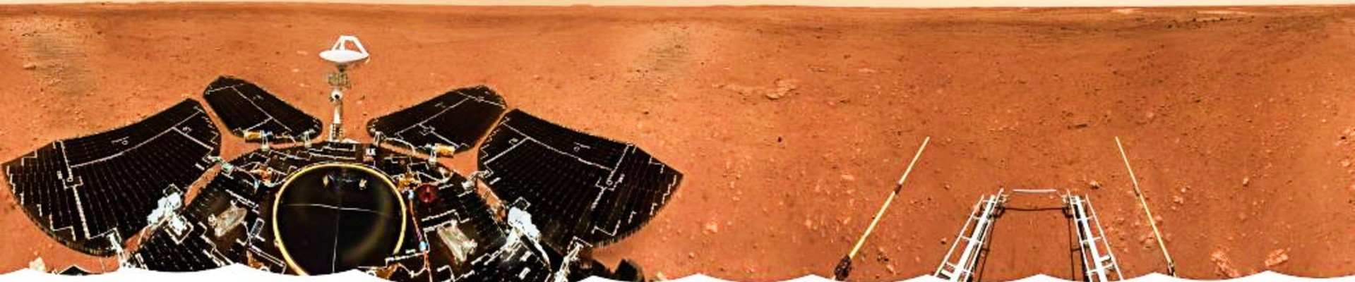 Photo released on June 11, 2021 by the China National Space Administration (CNSA) shows the landing site panorama. PHOTO: XINHUA