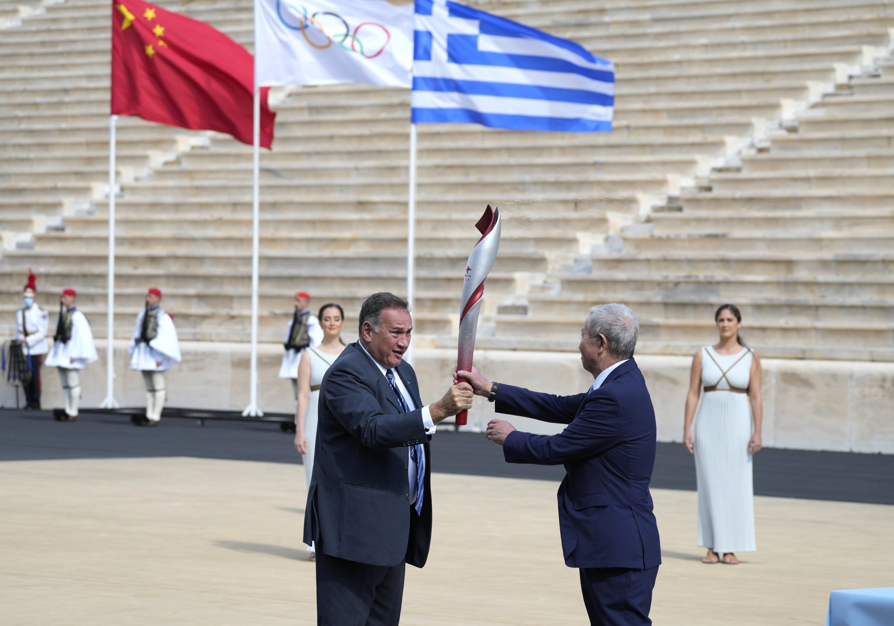 Photo of Greece hands over Olympic flame to Beijing 2022 hosts