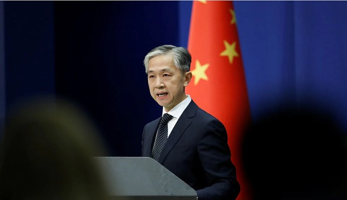 chinese foreign ministry spokesperson wang wenbin speaks during a news conference in beijing china november 9 2020 photo reuters