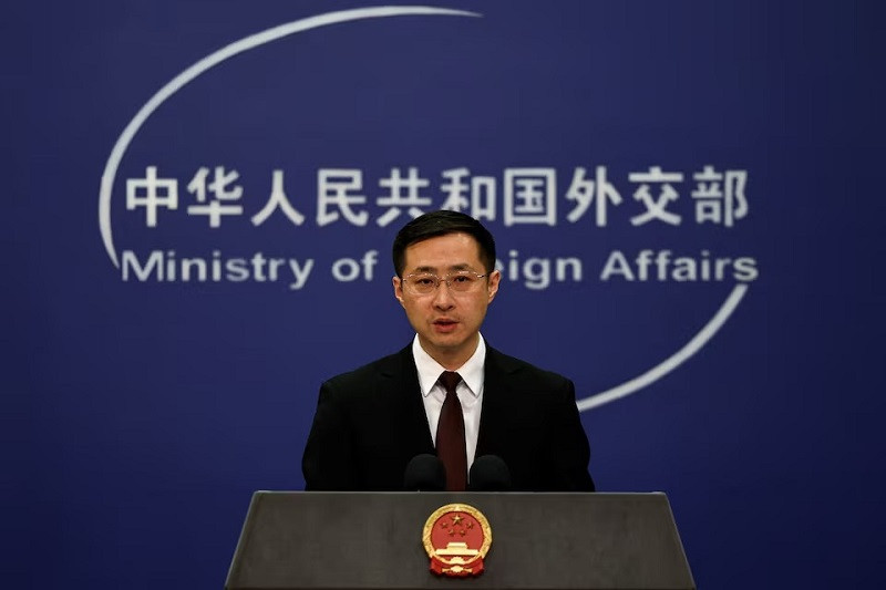 chinese foreign ministry spokesperson lin jian speaks during a press conference in beijing china march 20 2024 photo reuters