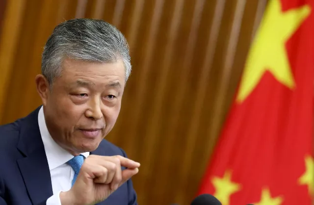 chinese ambassador to britain liu xiaoming gestures during a news conference in london photo reuters file chinese ambassador to britain liu xiaoming gestures during a news conference in london photo reuters file