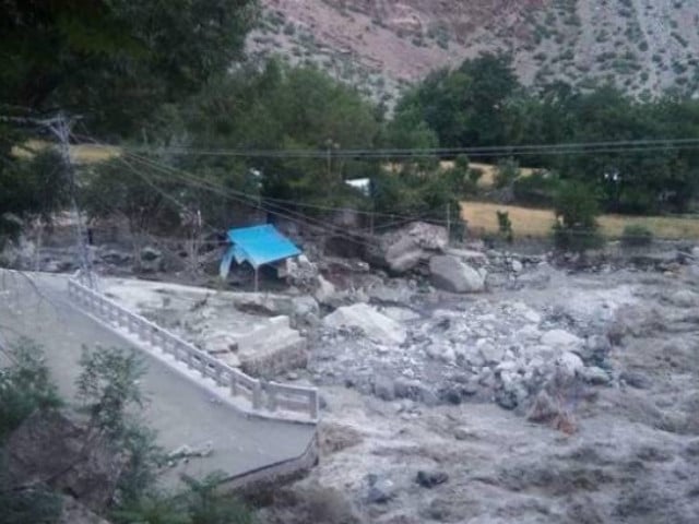 the flood uprooted four giant poplar trees that had stood tall in the chitral fort for centuries besides causing damage to the fort itself photo file