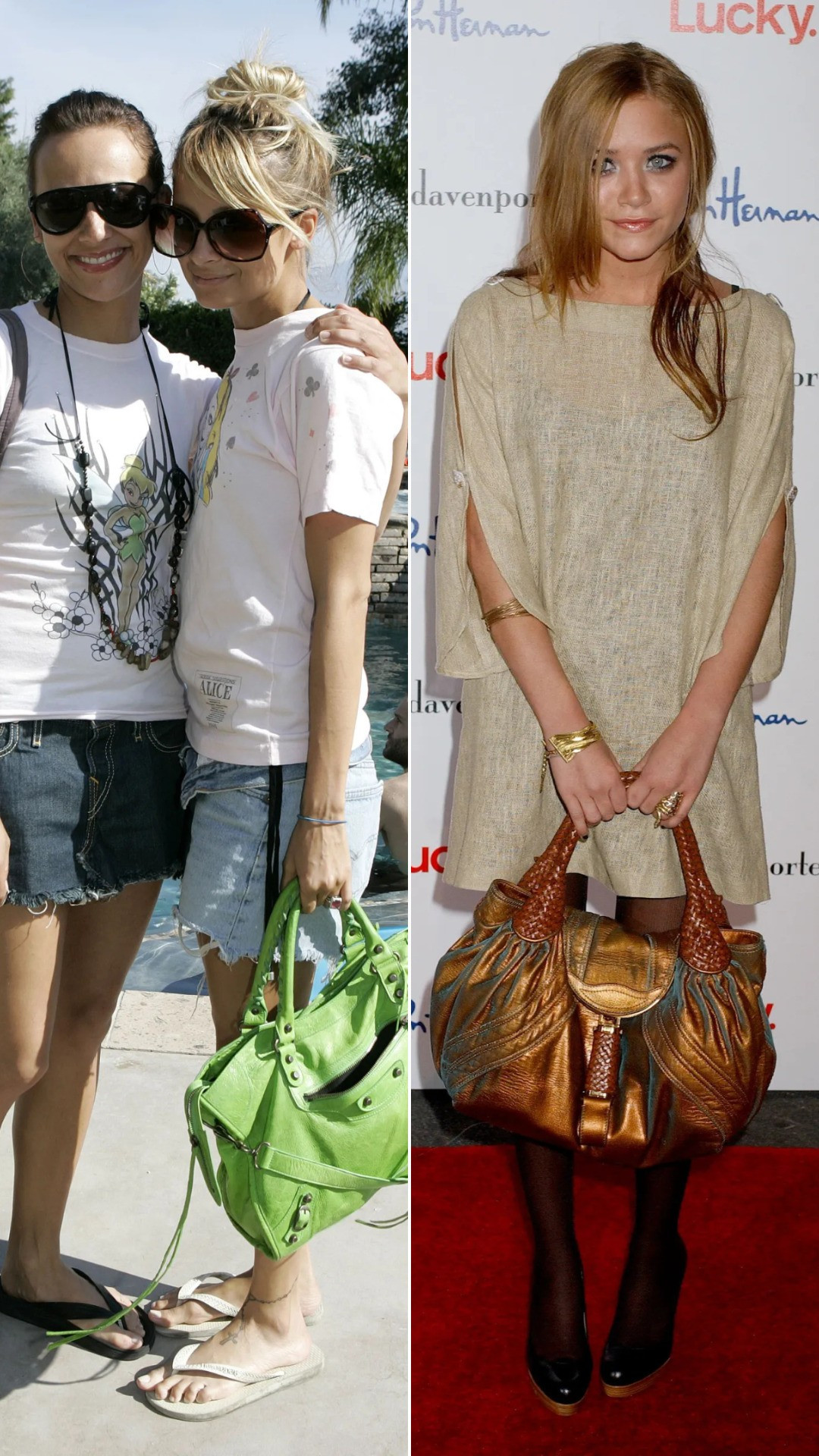 L to R: Rashida Jones and Nicole Richie (Chris Weeks), Mary Kate Olsen and her Fendi Spy bag (Gregg DeGuire)