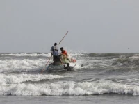 fisherman with a makeshift raft leave for a catch in the arabian sea near clifton beach in karachi pakistan june 7 2023 photo reuters