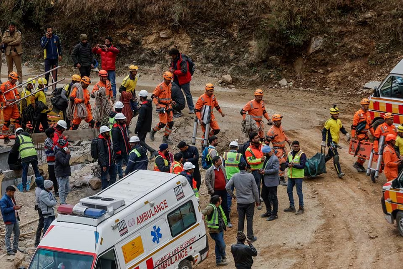 the national disaster response force prepare to enter a tunnel to rescue trapped workers in uttarakhand india november 28 2023 photo reuters