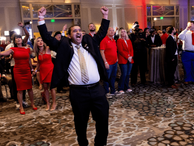 supporters of republican presidential nominee donald trump react as they watch early election results at a 2024 us presidential election night watch party in atlanta georgia on november 5 reuters