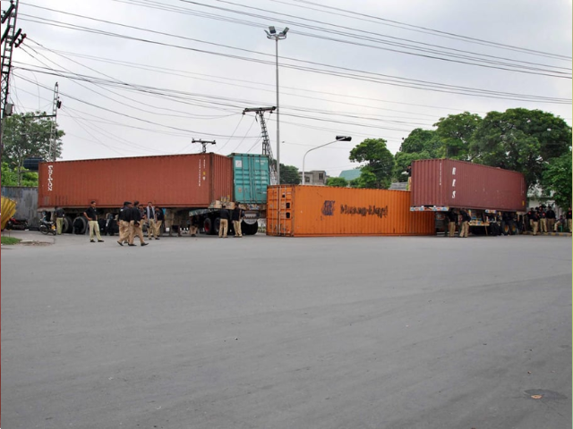 pti protest barriers being removed in twin cities mobile services also restored