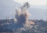 smoke billows over khiam amid ongoing hostilities between hezbollah and israeli forces as pictured from marjayoun near the border with israel lebanon november 9 2024 reuters karamallah daher