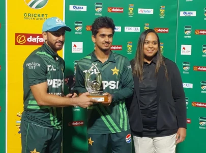 salman agha shares man of the match award with saim ayub in touching gesture