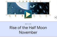 google celebrates november s half moon cycle featuring lunar phases