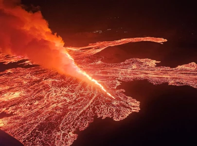 lava flows towards blue lagoon resort as iceland volcano erupts again
