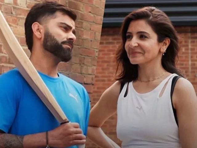 watch anushka sharma challenges virat kohli in playful cricket match