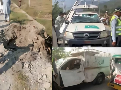 police vehicle targeted by remote controlled bomb in buner police vehicle targeted by remote controlled bomb in buner