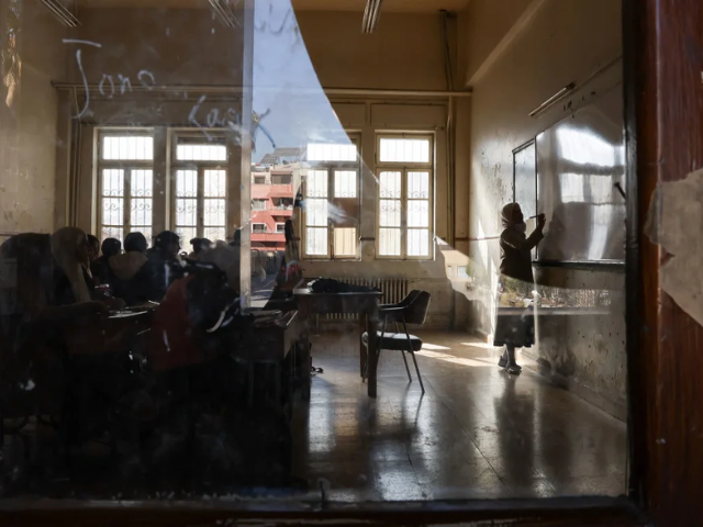 students sit in a damascus classroom in december after schools were reopened following the ousting of bashar al assad amr abdallah dalsh reuters