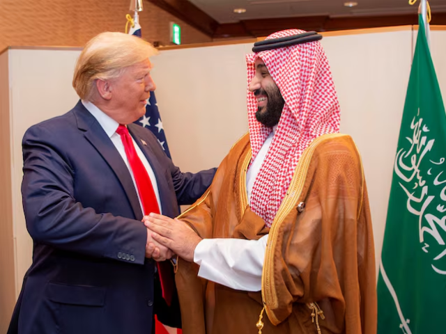 saudi arabia s crown prince mohammed bin salman shakes hands with u s president donald trump at the g20 leaders summit in osaka japan june 29 2019 bandar algaloud courtesy of saudi royal court handout via reuters file photo