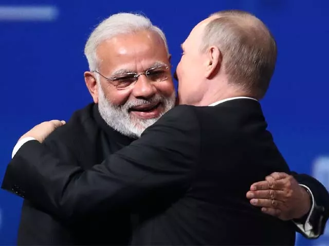 vladimir putin embraces narendra modi during a session at spief in 2017 photo afp vladimir putin embraces narendra modi during a session at spief in 2017 photo afp