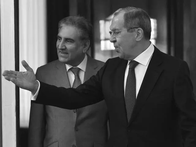 russian foreign minister sergey lavrov welcomes shah mehmood qureshi during their meeting in moscow russia photo afp russian foreign minister sergey lavrov welcomes shah mehmood qureshi during their meeting in moscow russia photo afp