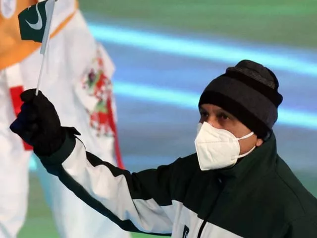 flagbearer muhammad karim of pakistan during the winter olympics opening ceremony photo reuters flagbearer muhammad karim of pakistan during the winter olympics opening ceremony photo reuters