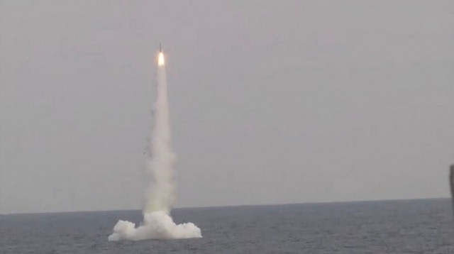 a kalibr cruise missile is launched from russian submarine petropavlovsk kamchatsky of the pacific fleet during a test in the waters of the sea of japan december 21 2021 photo reuters a kalibr cruise missile is launched from russian submarine petropavlovsk kamchatsky of the pacific fleet during a test in the waters of the sea of japan december 21 2021 photo reuters
