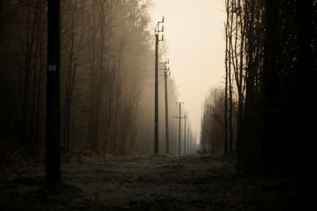 electric poles are are seen during the morning hours near the road that links the border village of bialowieza to hajnowka during the migrant crisis on the belarusian polish border near hajnowka poland november 11 2021 photo reuters electric poles are are seen during the morning hours near the road that links the border village of bialowieza to hajnowka during the migrant crisis on the belarusian polish border near hajnowka poland november 11 2021 photo reuters