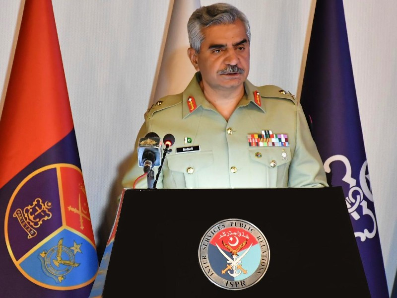 dg ispr major general babar iftikhar addressing a press conference in rawalpindi on march 10 2022 photo ispr