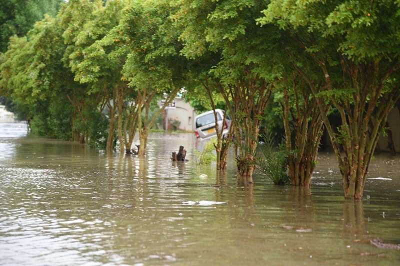a flooded road in an area in dha karachi photo twitter aizedali1