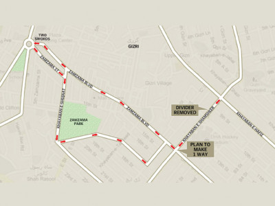 dha removed kh e shamsheer divider as part of zamzama one way plan dha removed kh e shamsheer divider as part of zamzama one way plan