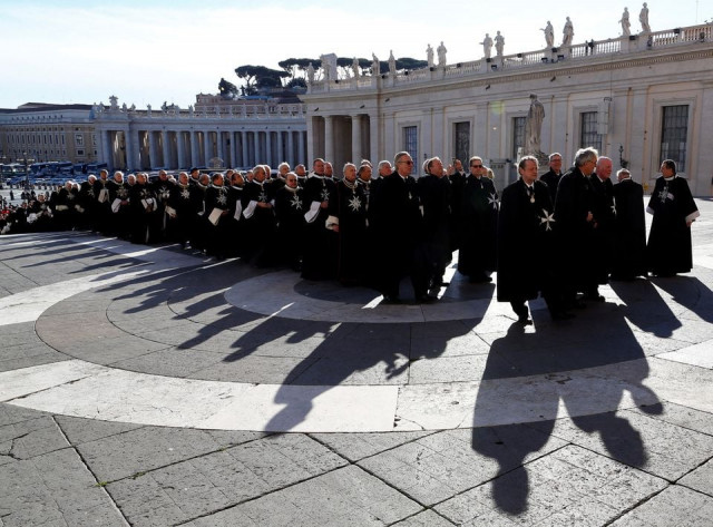 members of the order of the knights of malta arrive in st peter basilica for their 900th anniversary in vatican february 9 2013 photo reuters file members of the order of the knights of malta arrive in st peter basilica for their 900th anniversary in vatican february 9 2013 photo reuters file