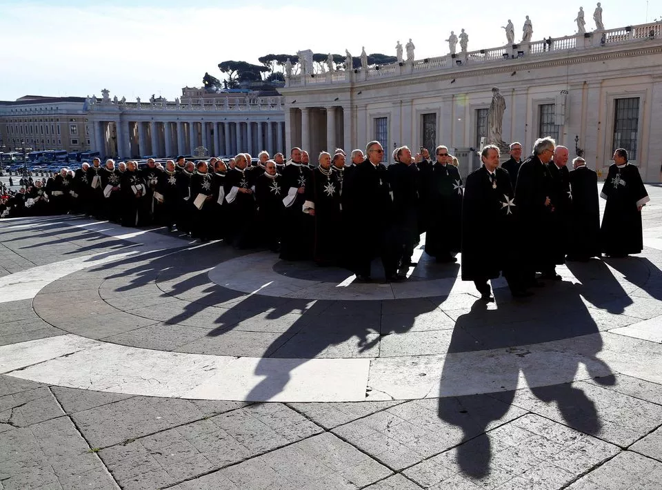 members of the order of the knights of malta arrive in st peter basilica for their 900th anniversary in vatican february 9 2013 photo reuters file members of the order of the knights of malta arrive in st peter basilica for their 900th anniversary in vatican february 9 2013 photo reuters file