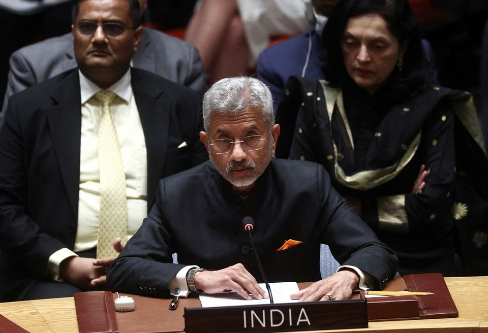 indian external affairs minister dr s jaishankar attends a high level meeting of the united nations security council on the situation amid russia s invasion of ukraine at the 77th session of the united nations general assembly at un headquarters in new york city us september 22 2022 reuters