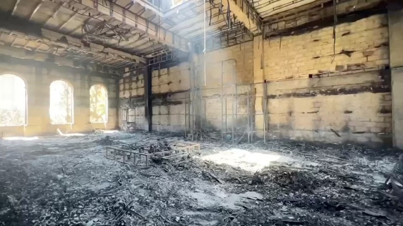 Interior view of Derbent synagogue following an attack by gunmen and a fire, in Derbent in Dagestan, Russia June 24, 2024. PHOTO: REUTERS