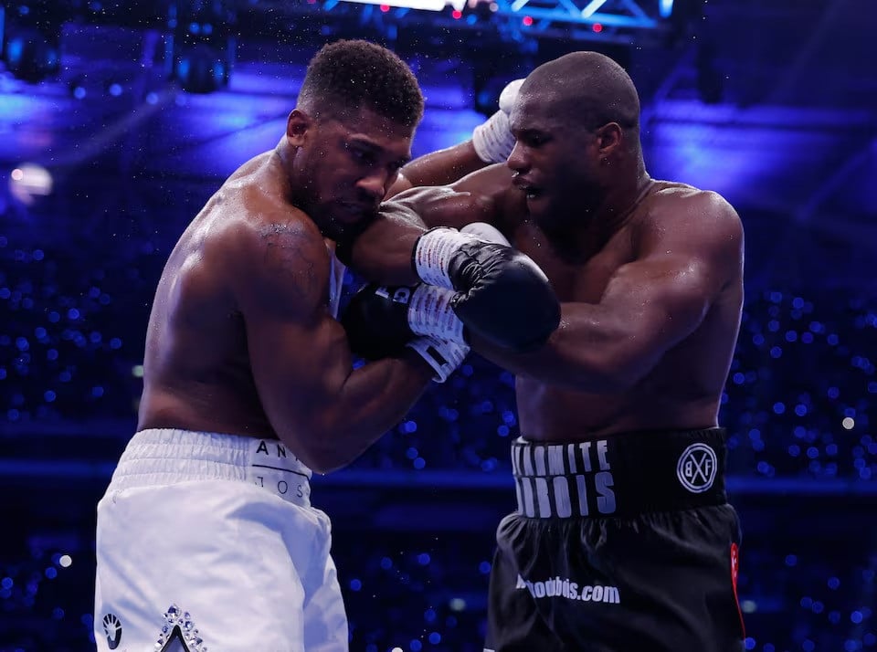 anthony joshua in action against daniel dubois in ibf world heavyweight title match at wembley stadium london britain on september 21 2024 photo reuters