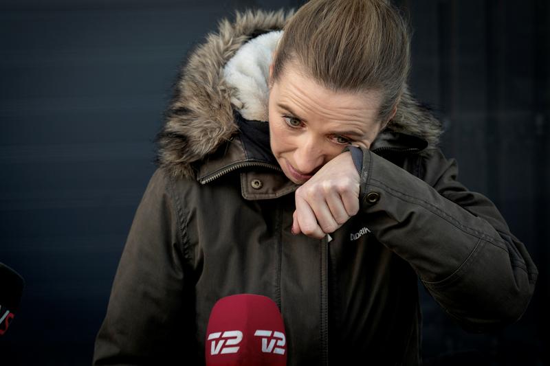 denmark s prime minister mette frederiksen reacts after a visit to an empty mink farm near kolding denmark november 26 2020 photo reuters