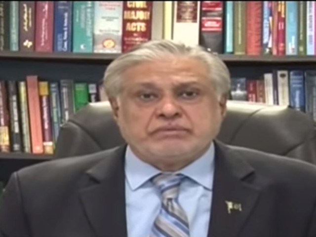 finance minister ishaq dar addresses media on july 13 2023 photo screengrab