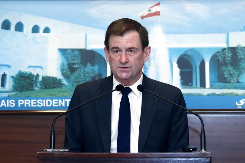 u s under secretary of state for political affairs david hale speaks after meeting with lebanon s president michel aoun at the presidential palace in baabda lebanon april 15 2021 photo reuters