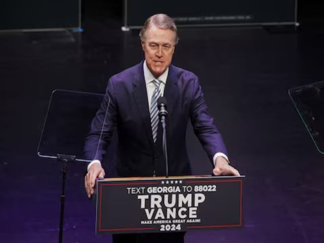 former us senator david perdue speaks at a campaign event for republican presidential nominee and former us president donald trump at the johnny mercer theatre civic center in savannah georgia on september 24 2024 photo reuters former us senator david perdue speaks at a campaign event for republican presidential nominee and former us president donald trump at the johnny mercer theatre civic center in savannah georgia on september 24 2024 photo reuters