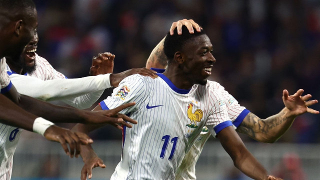 france s forward 11 ousmane dembele c celebrates after scoring france s second goal during the uefa nations league photo afp france s forward 11 ousmane dembele c celebrates after scoring france s second goal during the uefa nations league photo afp