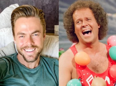 derek hough recalls richard simmons impromptu song about his perfect hair on dwts