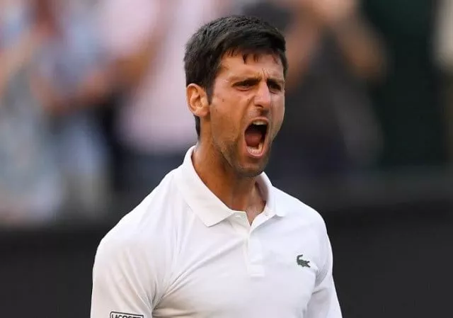 serbia s novak djokovic celebrates winning the third round match against britain s kyle edmund on july 7 2018 photo reuters serbia s novak djokovic celebrates winning the third round match against britain s kyle edmund on july 7 2018 photo reuters