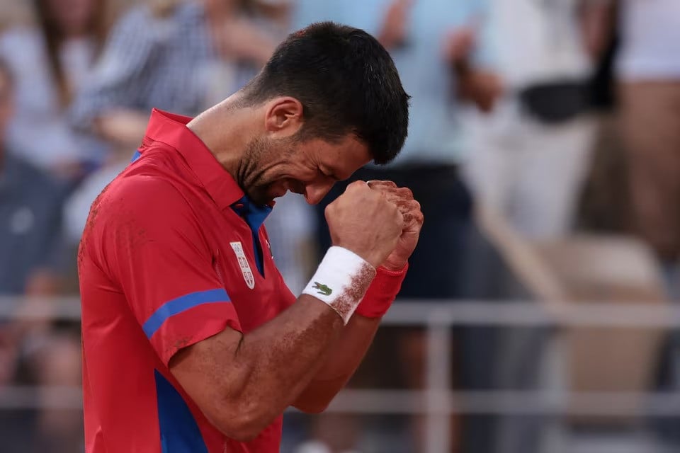 novak djokovic of serbia celebrates semifinals victory at paris 2024 olympics roland garros stadium paris france on august 02 2024 photo reuters