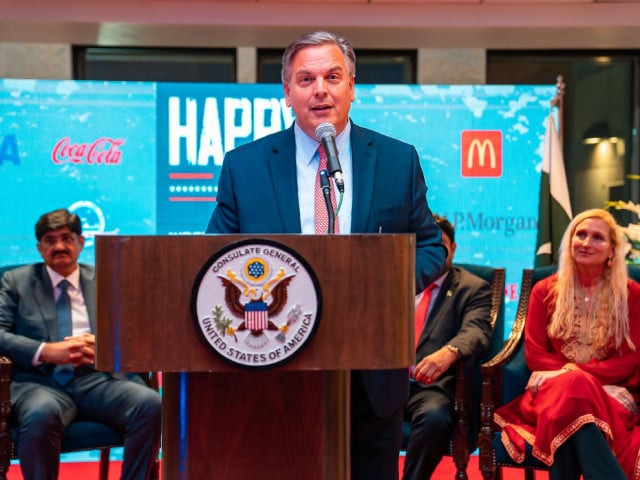 us ambassador to pakistan donald blome speaks at an event in karachi photo file